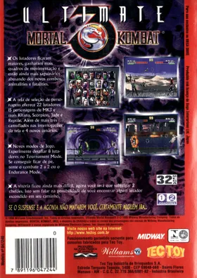 Ultimate Mortal Kombat 3 (Europe) box cover back